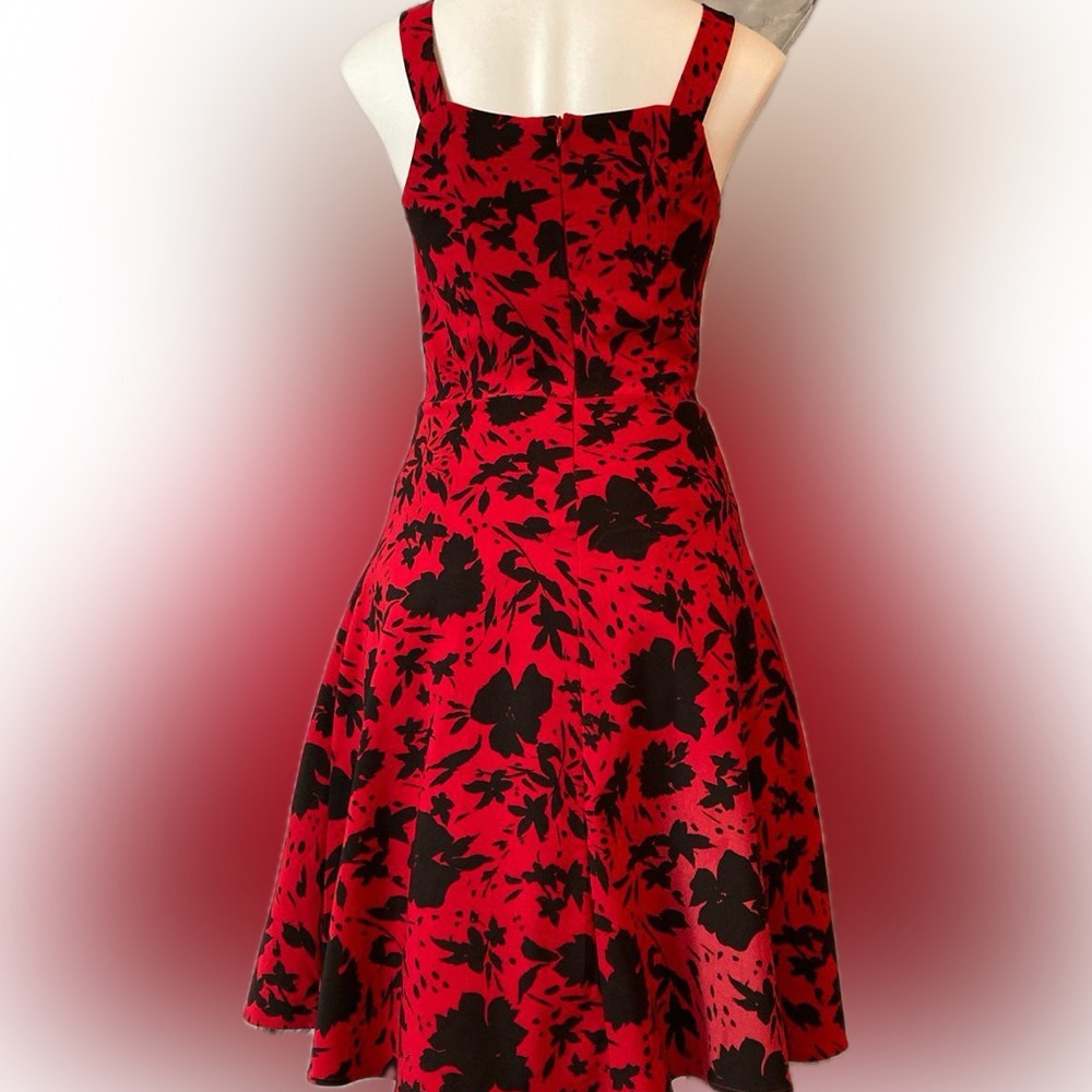 Ruby Rox Red and Black Floral Midi Swing Dress - Picture 16 of 16